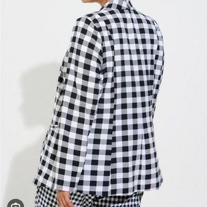 Black & White Checker Crepe Blazer